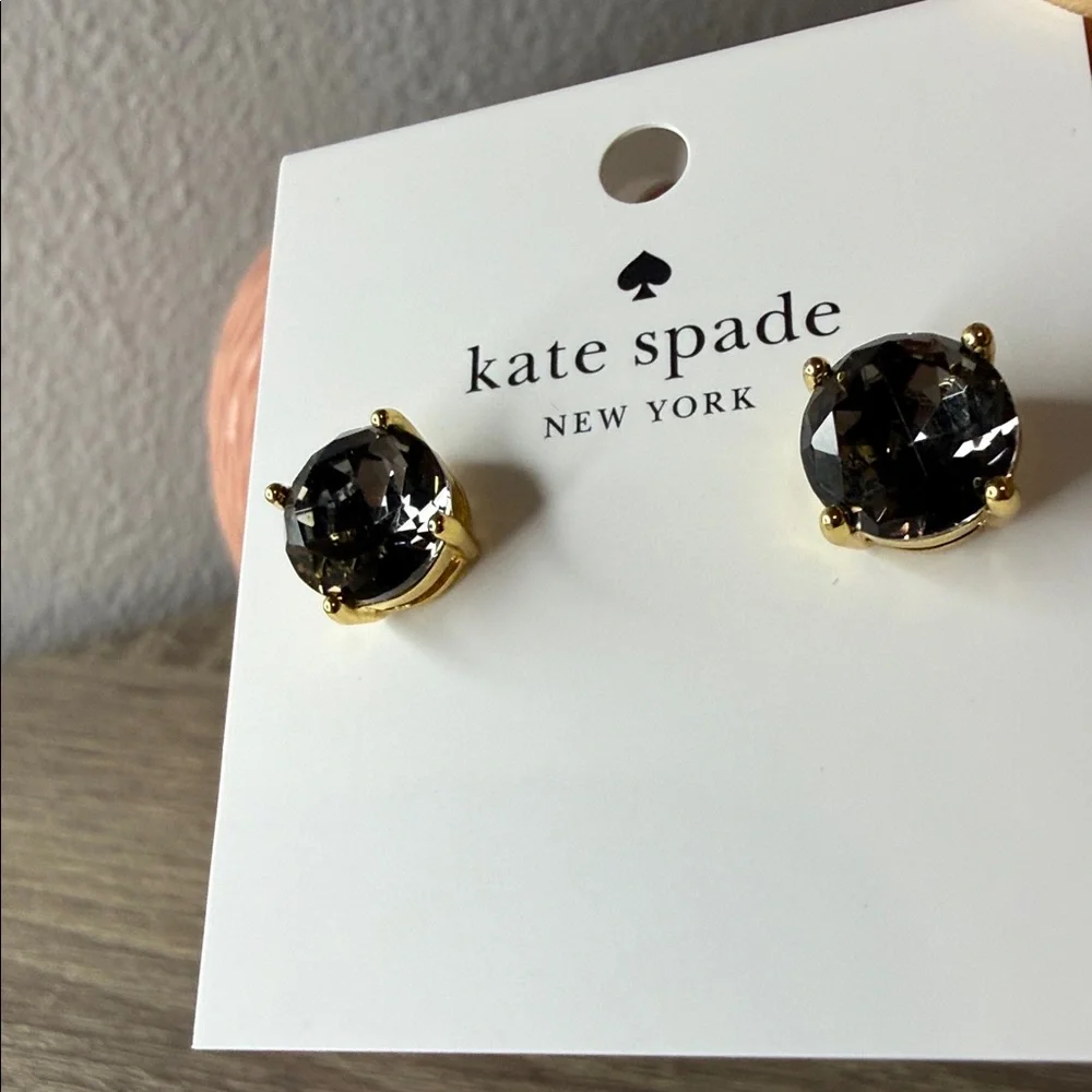 Kate Spade Black and Gold Stud Earrings - Picture 5 of 6